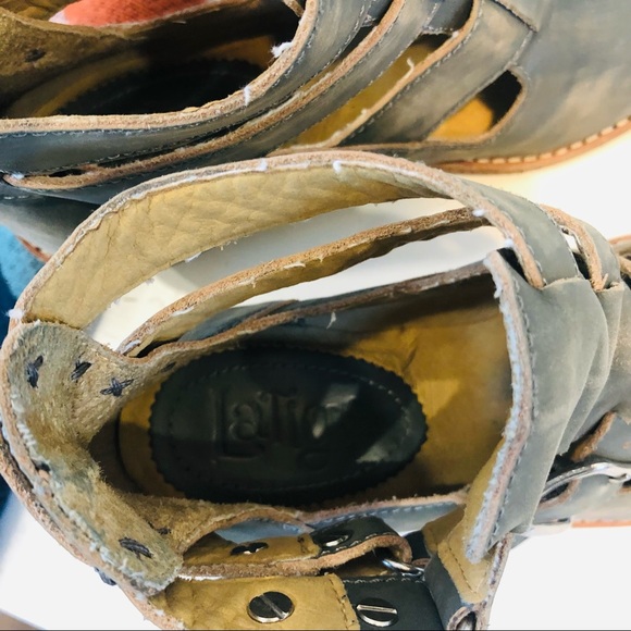 Anthropologie Latigo Potion Distressed Leather Ankle Boots Booties 7.5 Gray. - Picture 11 of 16